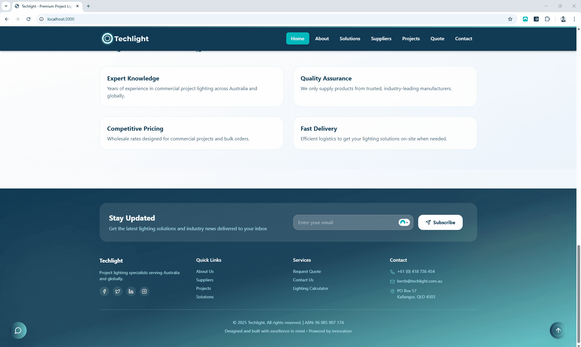 Techlight Website screenshot 4