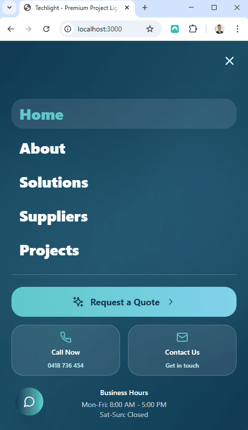 Techlight Website screenshot 3